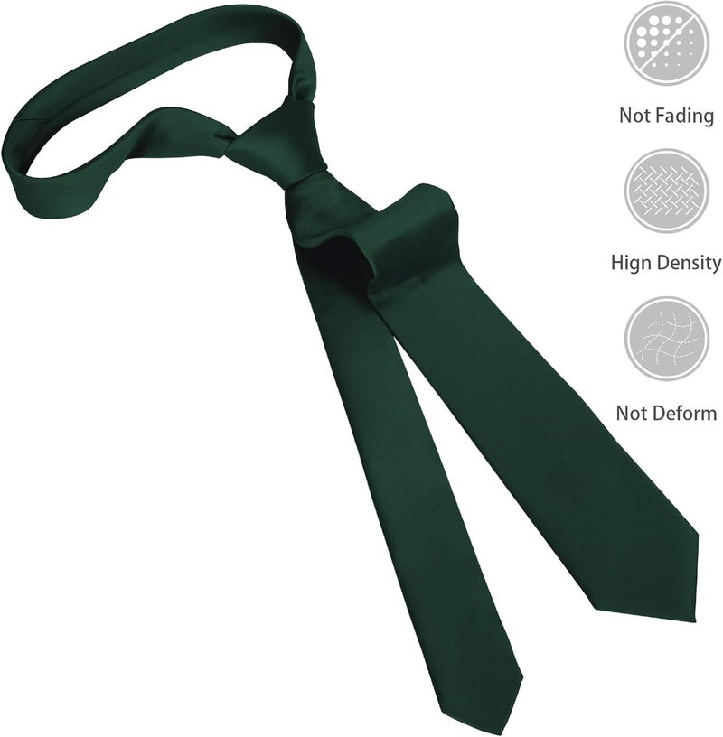 Junmaxroad Store Boys Black Tie Satin Solid Color Necktie for Teen Wedding School Graduation with Gift Box - Image 3